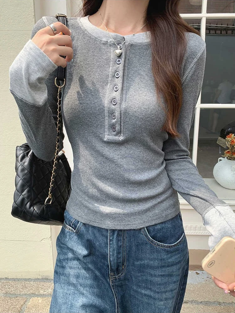 Shirts - تي شيرت Y2K بتصميم مرقع 2025،