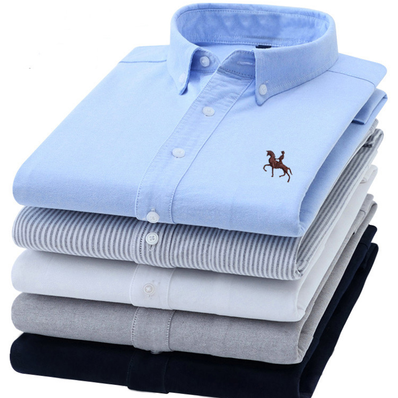 Oxford Cotton Casual Shirt Business - S-6XL قمصان أكسفورد للرجال كم طويل