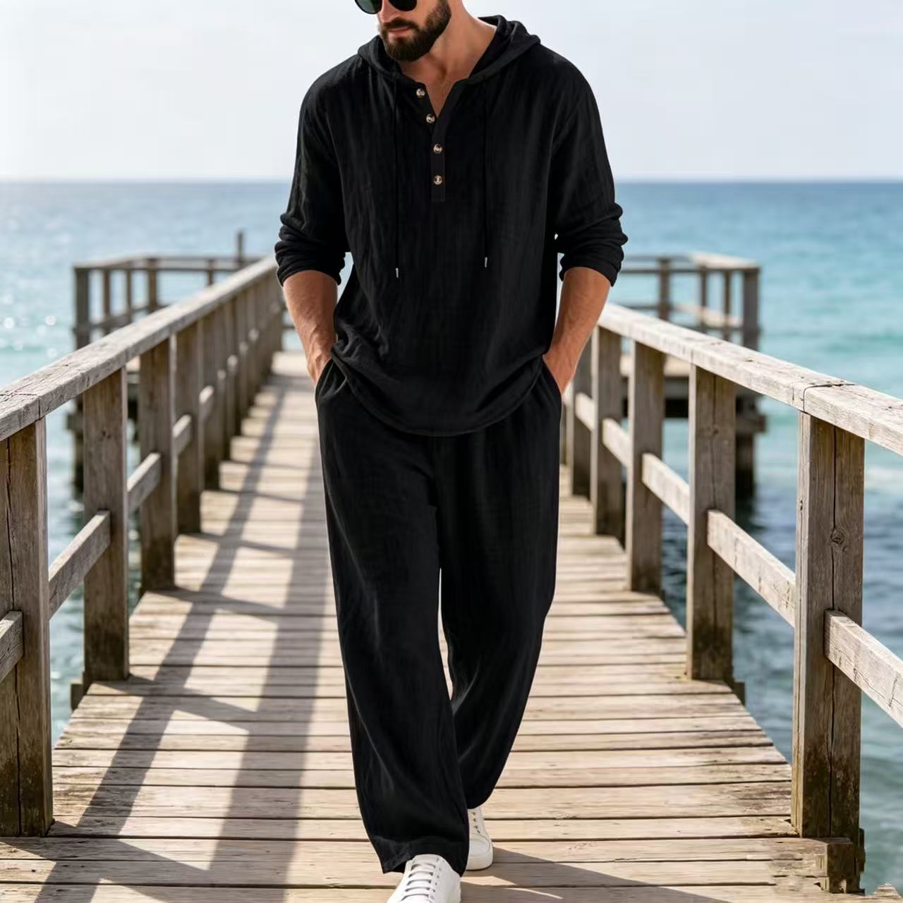 بدلة رجالية كاجوال من الكتان ل - مراجعة Mens Linen Shirt Long Sleeve وسعره