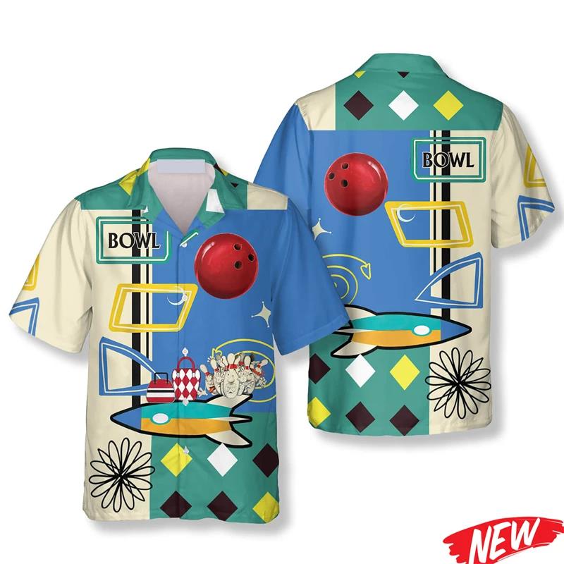 قميص هاواي كلاسيكي بنمط البولي - مراجعة Short Sleeve Bowling Shirt Retro وسعره