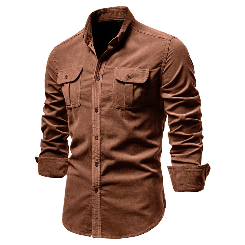خمر بلون سروال قصير قميص جاكيت - مراجعة Corduroy Button Up Shirt Men وسعره
