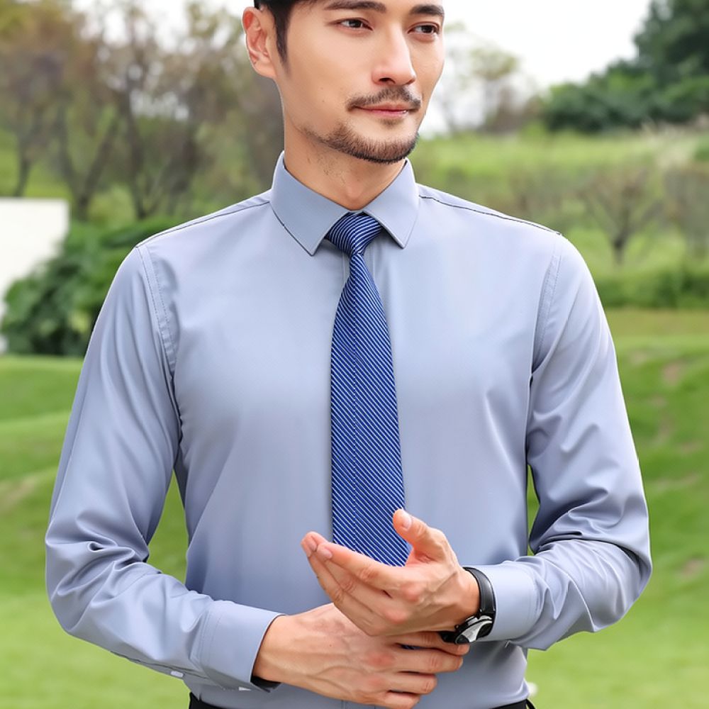 قميص رجالي أنيق بأكمام طويلة،  - مراجعة Breathable Bamboo Fiber Shirt Non Iron وسعره