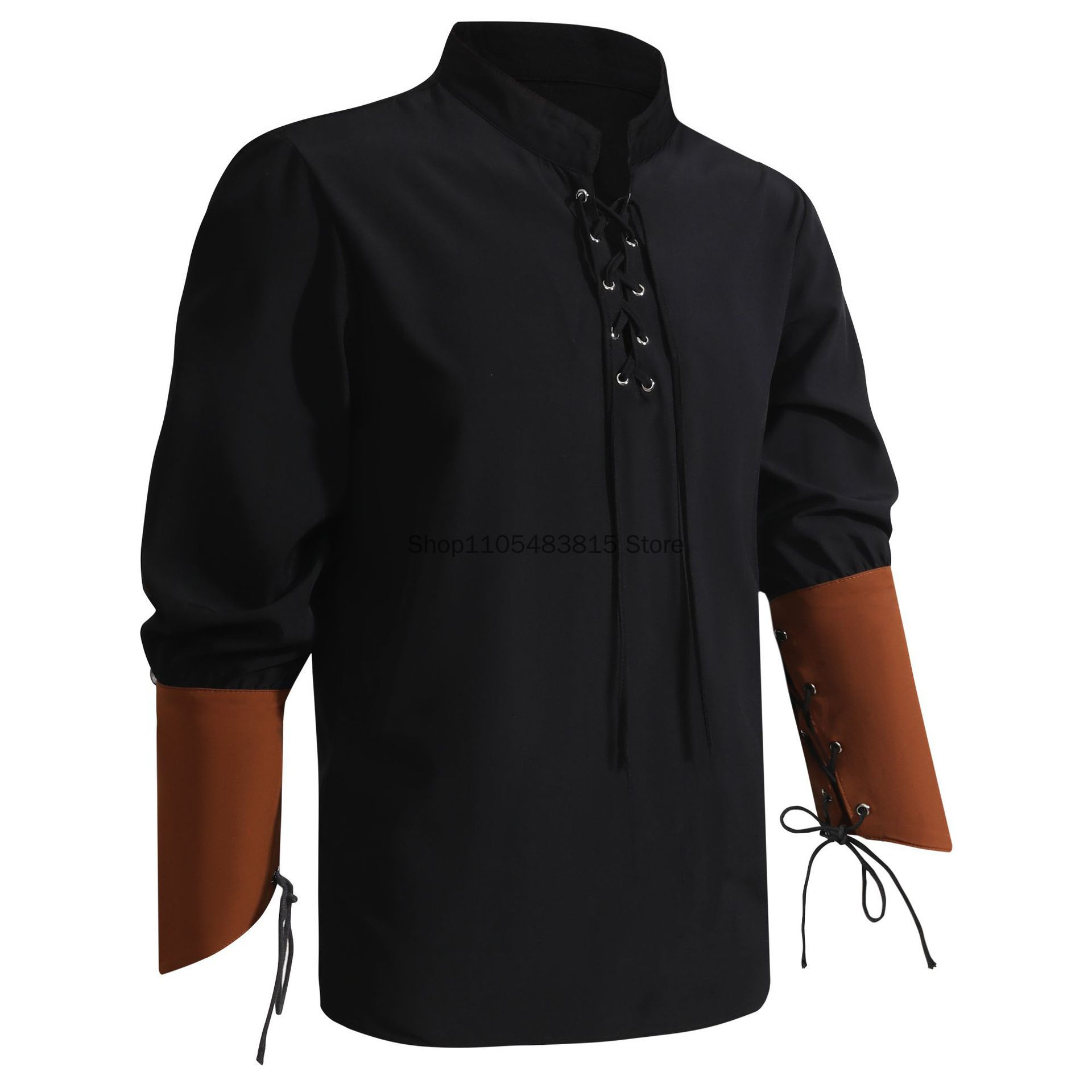 قميص قرصان للرجال - قميص شاعر  - مراجعة Medieval Gothic Lace Up Pirate Shirt وسعره