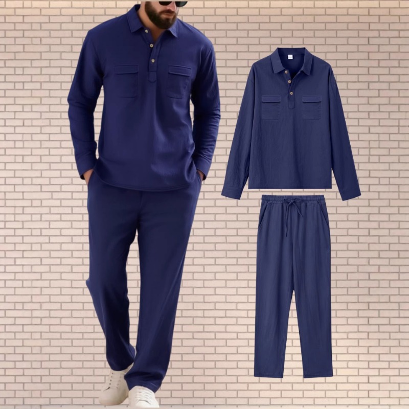 طقم رجالي من الكتان المخلوط من - مراجعة Mens Linen Shirt Long Sleeve وسعره