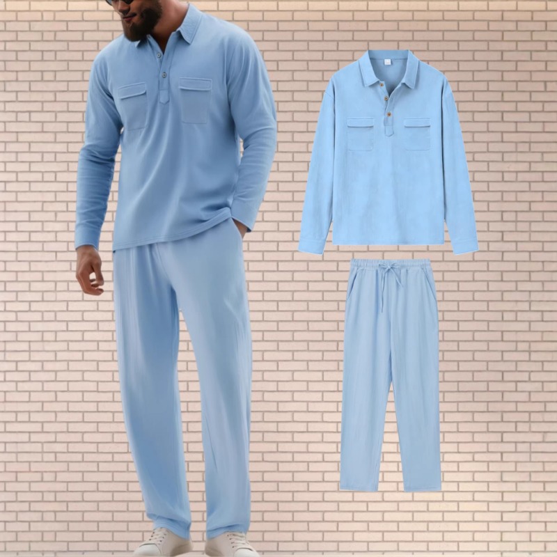 طقم رجالي من الكتان المخلوط من - مراجعة Mens Linen Shirt Long Sleeve وسعره